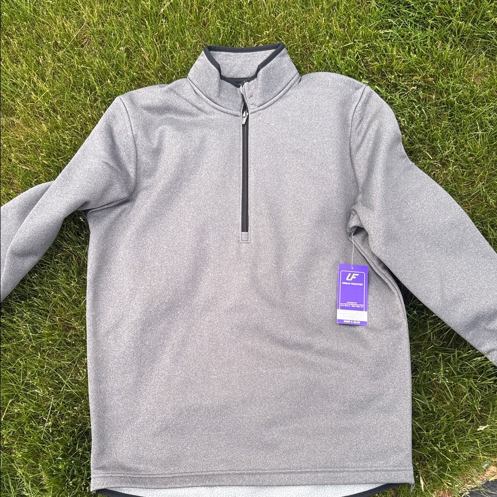 Men's Quarter-Zip Pullover Hoodie - Gray